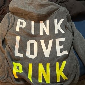 Victoria Secret hoodie with draw strings and middle pocket.